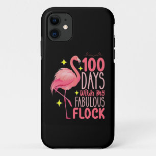 Capa Para iPhone 11 100 Dias Com a Minha Fantástica Escola de Flamingo