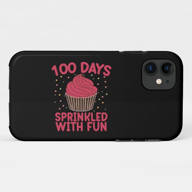 Capa Para iPhone 11 100 Dias Salpicados Com Diversão Cupcake Garota da (Verso (horizontal))