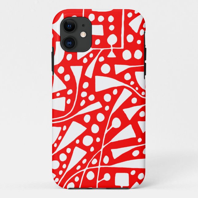 Capa Para iPhone 11 120112 Branco em Vermelho (Verso)