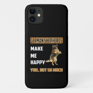 Capa Para iPhone 11 17 German shepherd Me Fazem Feliz Não Tanto
