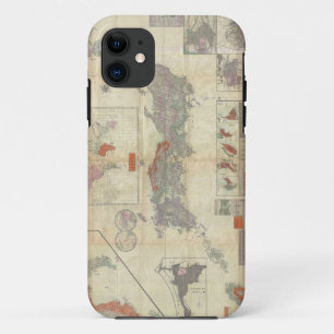 Capa Para iPhone 11 1895 Meiji 28 Mapa Japonês do Japão Imperial