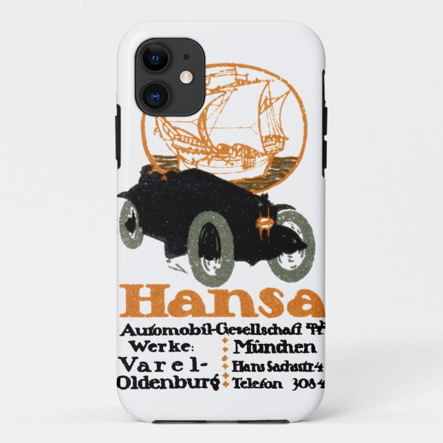 Capa Para iPhone 11 1914 Hansa Automóvel (Verso)