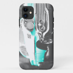 Capa Para iPhone 11 1958 chevy impala azul brilhante carro clássico