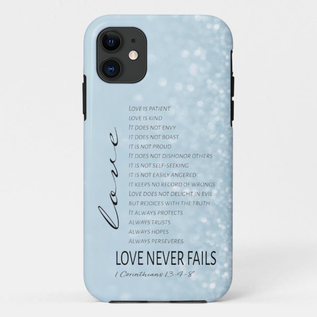 Capa Para iPhone 11 1 Corinthians 13 Amor é Bíblia Verso (Verso)