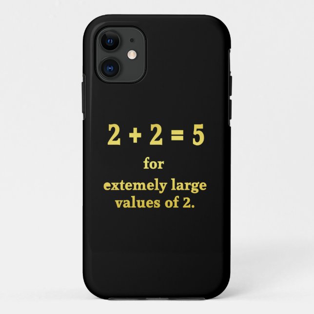 Capa Para iPhone 11 2 + 2 = 5 Piada Matemática Divertida (Verso)