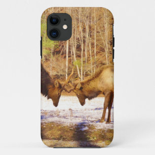 Capa Para iPhone 11 2~ 2 Bull Elk na neve