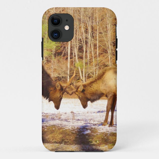 Capa Para iPhone 11 2~ 2 Bull Elk na neve (Verso)