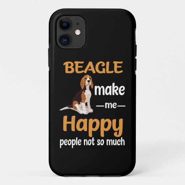 Capa Para iPhone 11 34 Beagle me faz feliz (Verso)