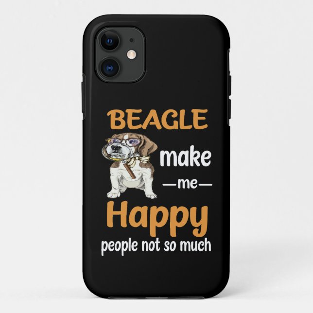 Capa Para iPhone 11 36 Beagle me faz feliz (Verso)