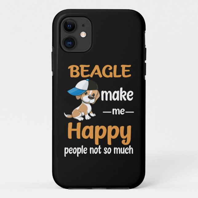 Capa Para iPhone 11 37 Beagle me faz feliz (Verso)