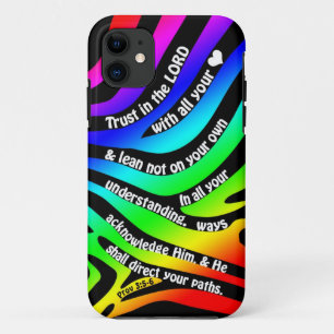 Capa Para iPhone 11 3:5 dos provérbio - confiança 6 no senhor - zebr