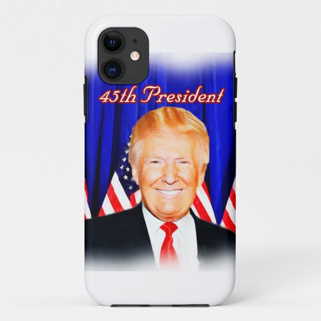 Capa Para iPhone 11 45º Presidente Donald Trump _ (Verso)