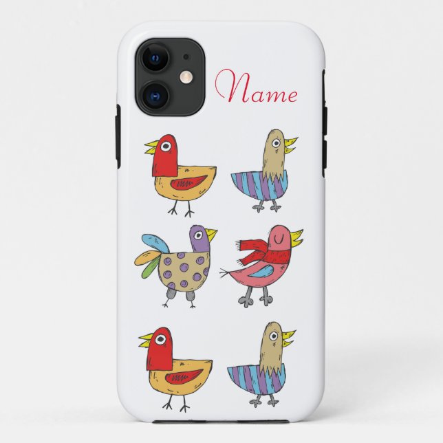Capa Para iPhone 11 4 Aves Engraçadas Thunder_Cove (Verso)