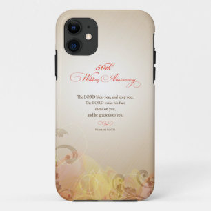 Capa Para iPhone 11 50º aniversário de casamento, Lord Bless e Keep