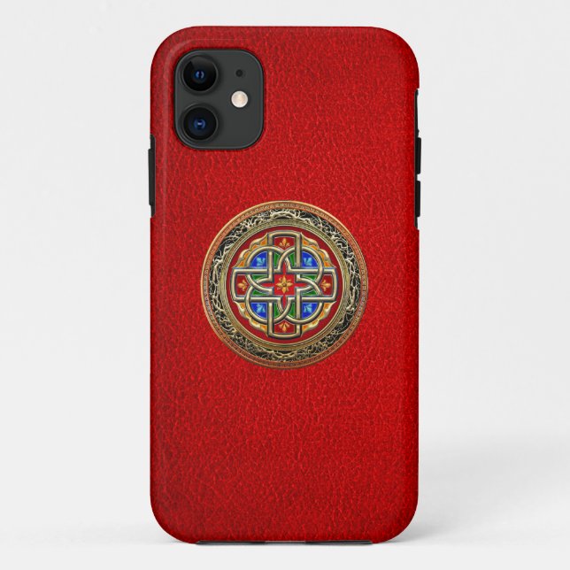 Capa Para iPhone 11 [600] Cruz Celta [Dourado+Enamel] (Verso)