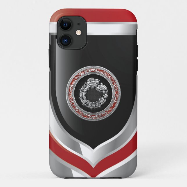 Capa Para iPhone 11 [600] Deus Serpente Quetzalcoatl [Prata] (Verso)