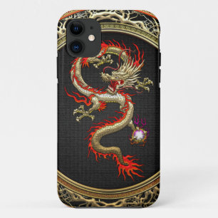 Capa Para iPhone 11 [600] Golden Chinese Dragon Fucanglong