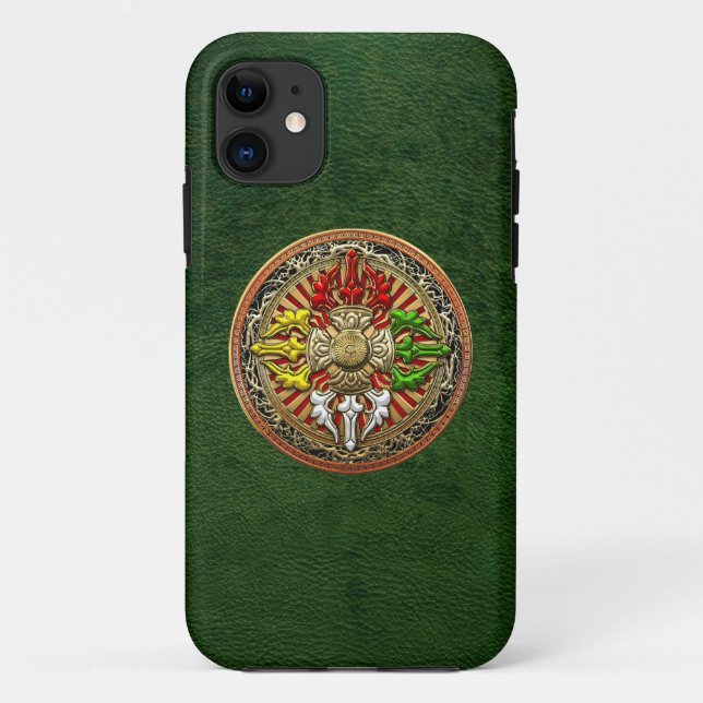 Capa Para iPhone 11 [600] Tibetano - Dupla Dorje Mandala (Verso)