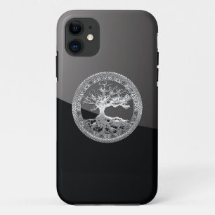 Capa Para iPhone 11 [68] Árvore de vida celta prateada