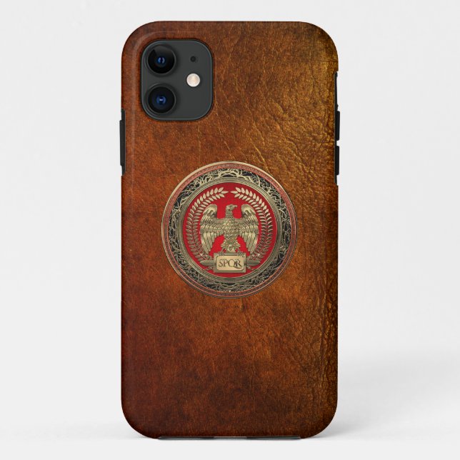 Capa Para iPhone 11 [800] Águia Imperial Romana Dourada (Verso)