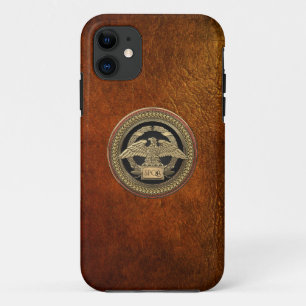 Capa Para iPhone 11 [800] Águia Imperial Romana Dourada sobre o Medal