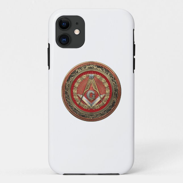 Capa Para iPhone 11 [800] Mestre Mason - Praça Dourada e Bússolas (Verso)