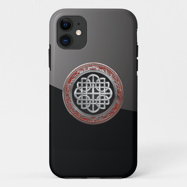 Capa Para iPhone 11 [800] Nó de Prata Celta Sagrado Cruz (Verso)