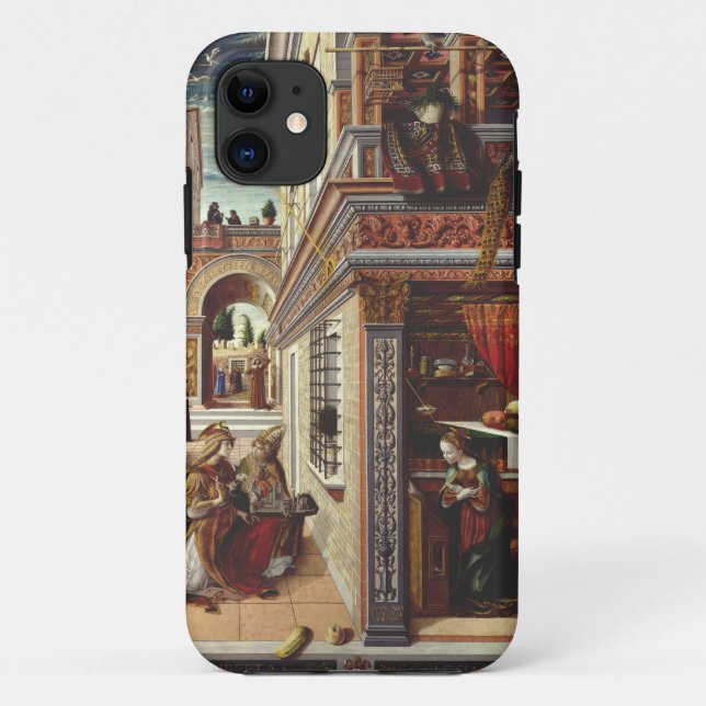 Capa Para iPhone 11 A Anunciação Carlo Crivelli Arte Renascentista (Verso)