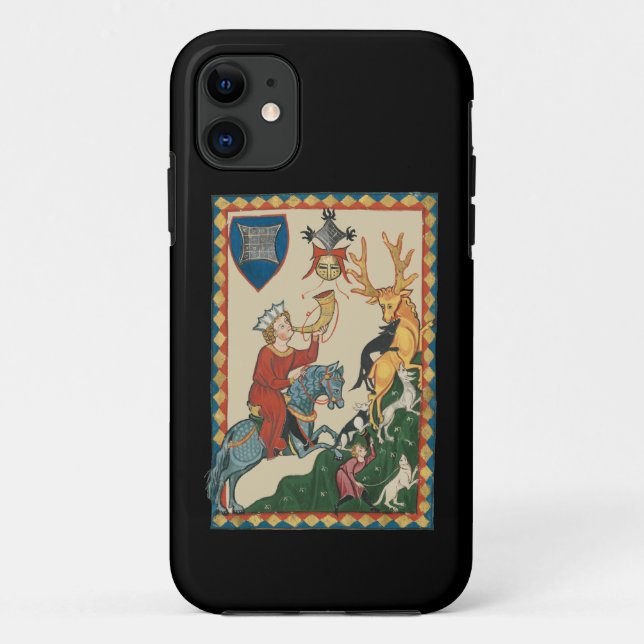Capa Para iPhone 11 A Caça Stag, Arte Medieval do Século 14 (Verso)