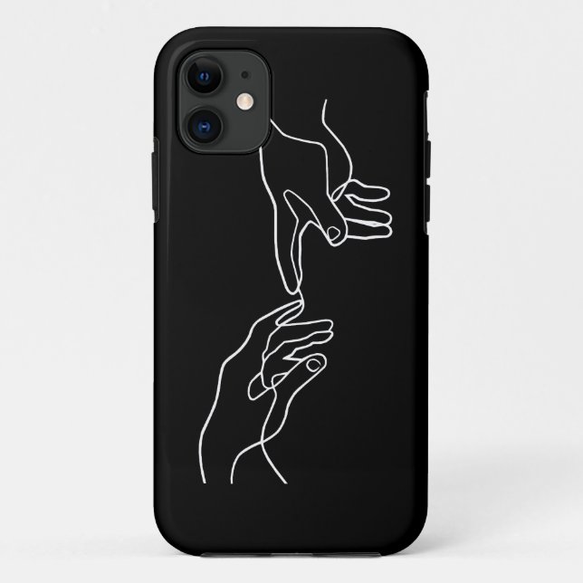 Capa Para iPhone 11 A Criação das mãos de Adão, Michelangelo (Verso)