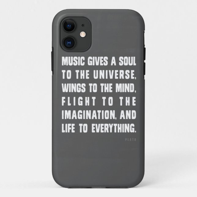 Capa Para iPhone 11 A música dá uma alma ao universo (Verso)