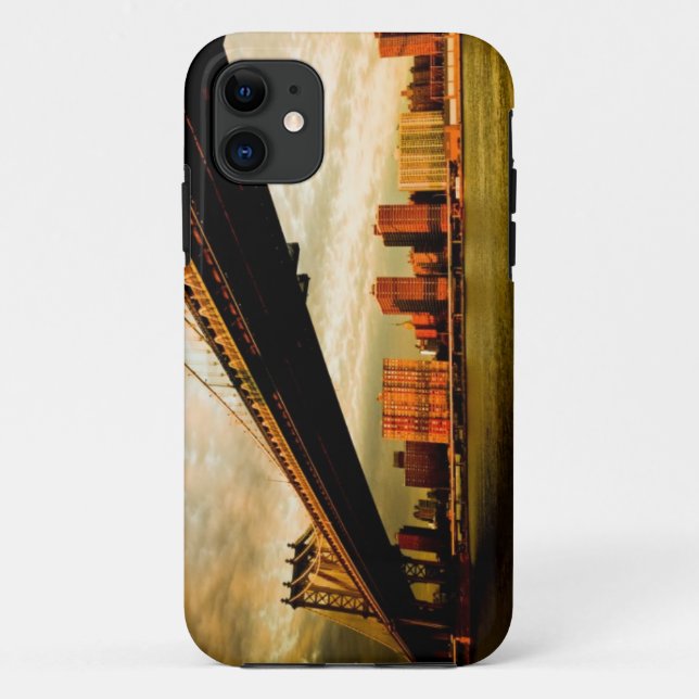 Capa Para iPhone 11 A opinião da ponte de Manhattan do lado de (Verso)