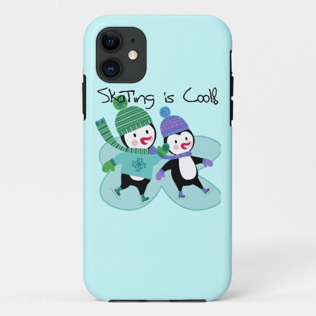 Capa Para iPhone 11 A patinagem dos pinguins é legal (Verso)