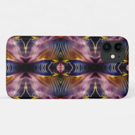 Capa Para iPhone 11 A repetição de seda em preto e burgundy inflou o