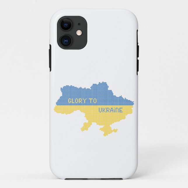 Capa Para iPhone 11 A tricotar o texto do mapa do Estado ucraniano Glo (Verso)