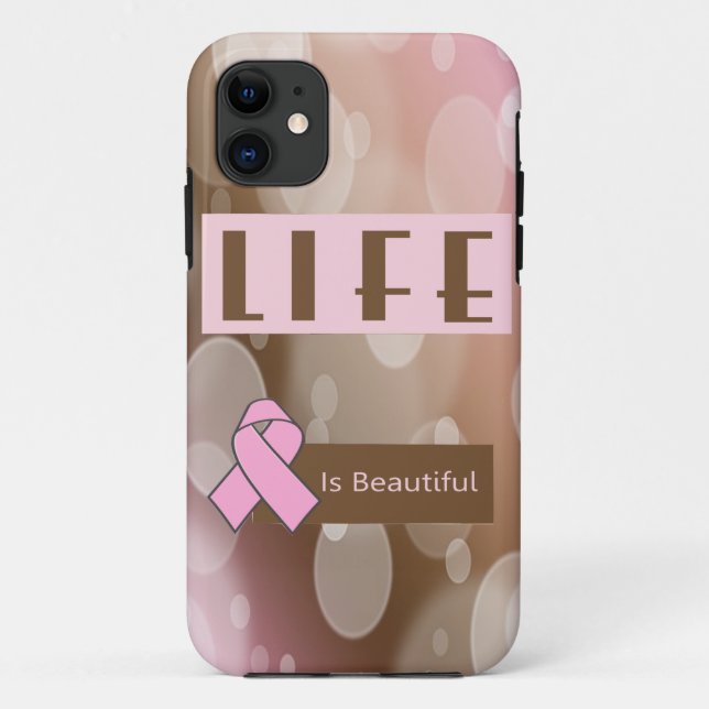 Capa Para iPhone 11 A vida é Beautiiful, sobrevivente do cancro da (Verso)