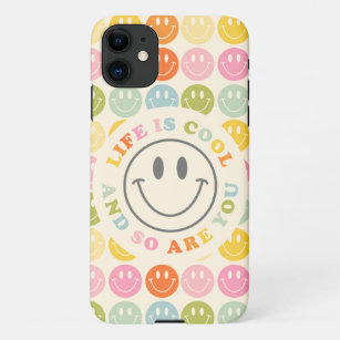 Capa Para iPhone 11 A Vida É Legal Feliz Rosto Sorridente Emoji