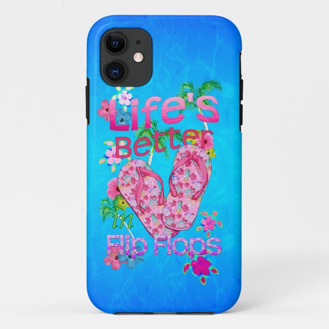 Capa Para iPhone 11 A Vida É Melhor Em Chinelos (Verso)