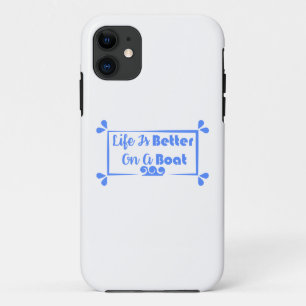 Capa Para iPhone 11 A vida é melhor em uma citação de barcos