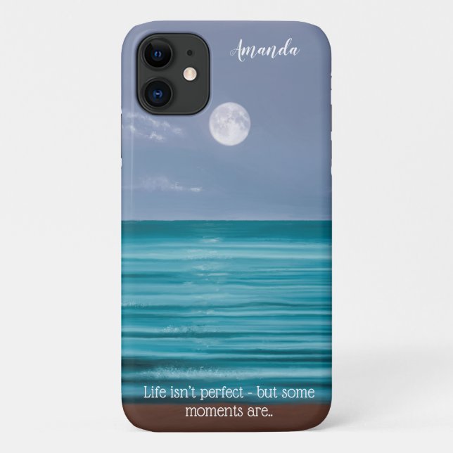 Capa Para iPhone 11 A vida não é perfeita Levantamento da Lua sobre o  (Verso)