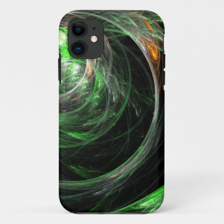 Capa Para iPhone 11 À volta da Abstrato de Arte Verde Mundial