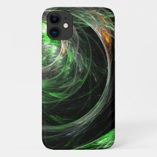 Capa Para iPhone 11 À volta da Abstrato de Arte Verde Mundial