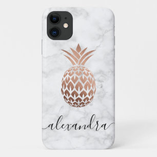 Capa Para iPhone 11 Abacaxi-de-ouro-rosa de-cobre