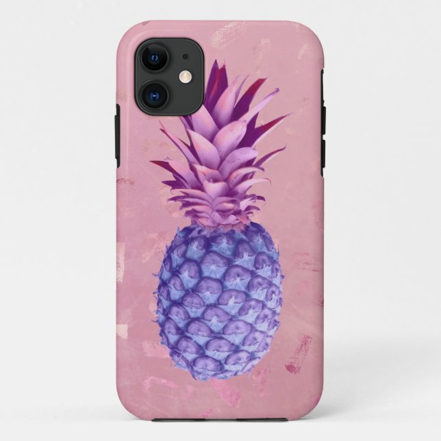 Capa Para iPhone 11 Abacaxi Lilás Rosa-Rosa (Verso)