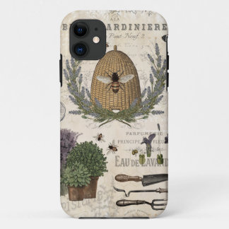 Capa Para iPhone 11 Abelha-de-fazenda francesa Moderna Vintage
