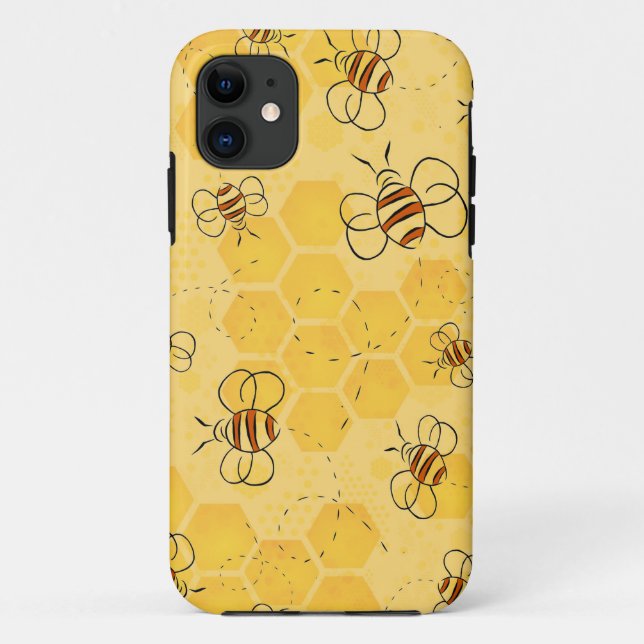 Capa Para iPhone 11 Abelhas De Mel De Abelha Bonitas (Verso)