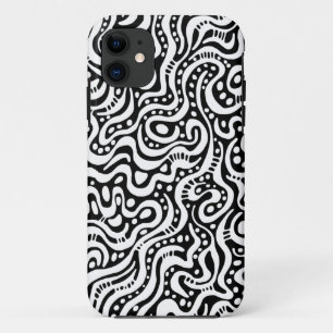 Capa Para iPhone 11 Abstrato 041211 - Branco no preto