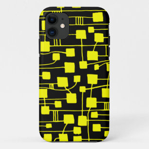 Capa Para iPhone 11 Abstrato 111211 - Amarelo no preto