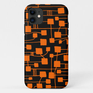 Capa Para iPhone 11 Abstrato 111211 - Laranja a preto