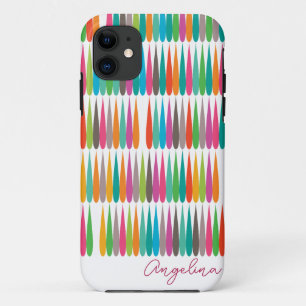 Capa Para iPhone 11 Abstrato arco-íris muda padrão Nome personalizado